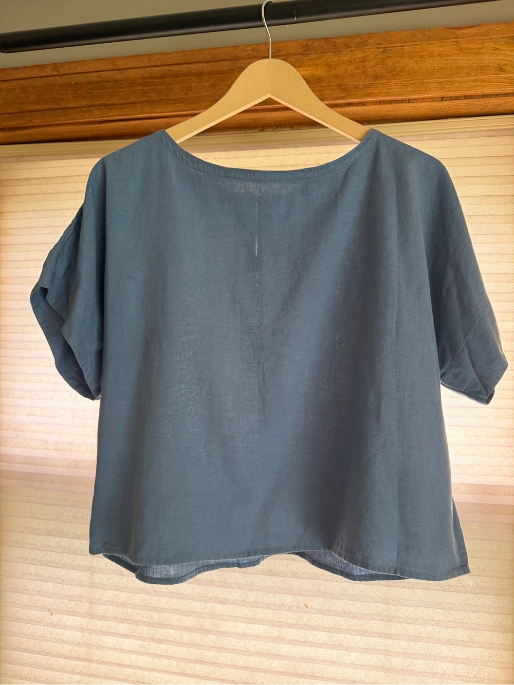 Casual Maelu Short-Sleeve Top in Slate Blue M 0134
